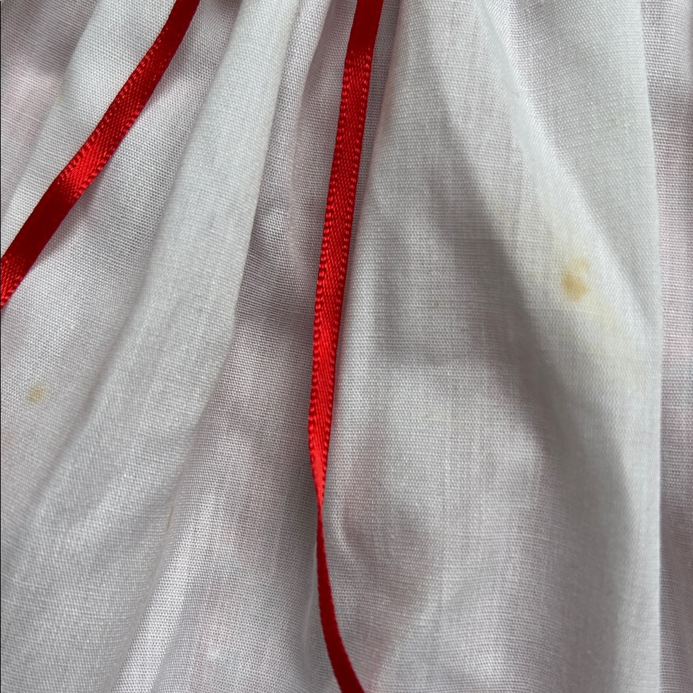 Vtg BRYAN 18 Months Girl Toddler Baby Floral Dress Red White w Lace READ MORE - Picture 7 of 11